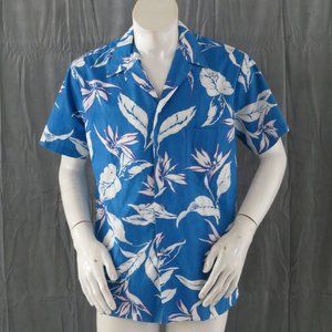 Vintage Hawaiian Aloha Shirt - White Pink Floral Design by Kai Nani -Men's Large